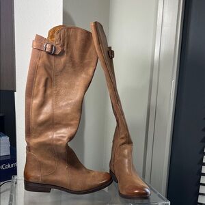 Lucky Brand Women’s Over-the-Knee Leather Boots — Tan Brown